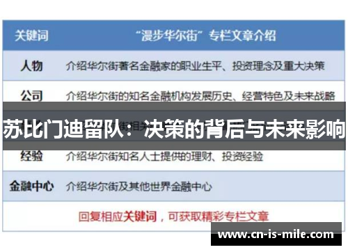 苏比门迪留队:决策的背后与未来影响 苏比门迪留队:决策的背后与未来影响